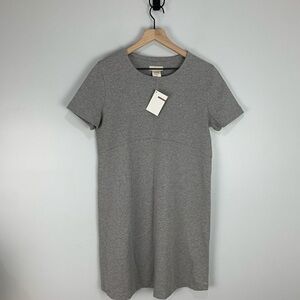 Women's Grey Short-Sleeve Midi Dress